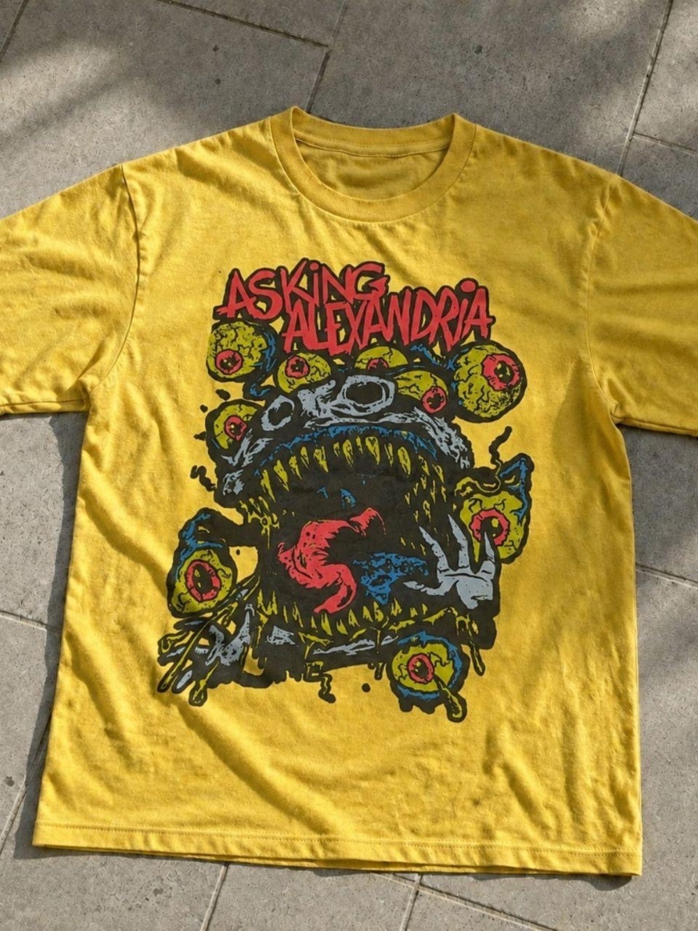 Gildan Yellow Asking Alexandria Graphic Tee